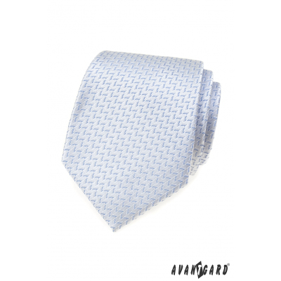 Bílá kravata s modrým vzorem