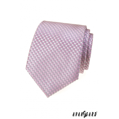 Růžová kravata s moderním vzorem