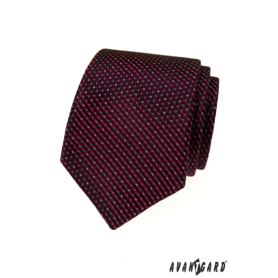 Bordó kravata s barevným vzorem