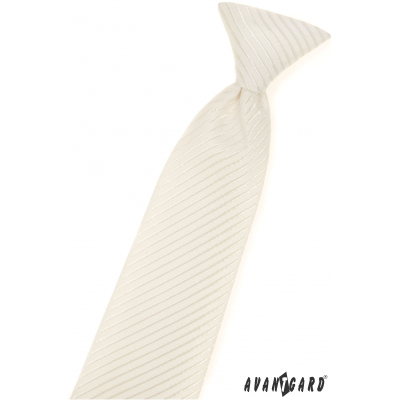 Vzorovaná chlapecká kravata smetanové barvy 44 cm
