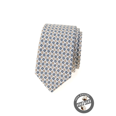 Bavlněná slim kravata se vzorem