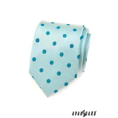 Tyrkysová kravata s puntíky