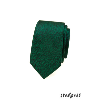 Zelená slim kravata se strakatým vzorem