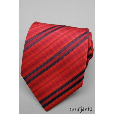 Červená proužkovaná kravata