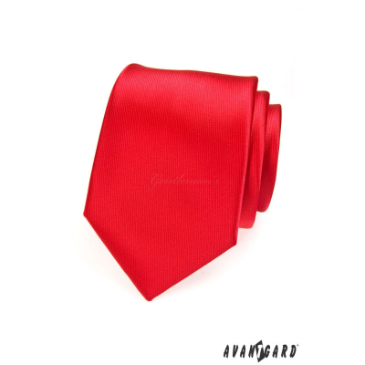 Pánská kravata červená s jemnými proužky