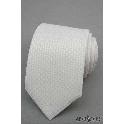 Bílá kravata se stříbrnými body