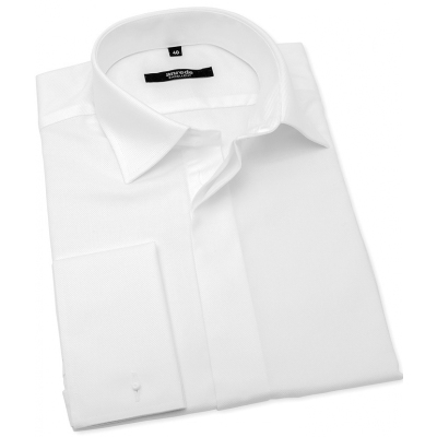 Bílá svatební košile na manžetové knoflíčky ANREDE