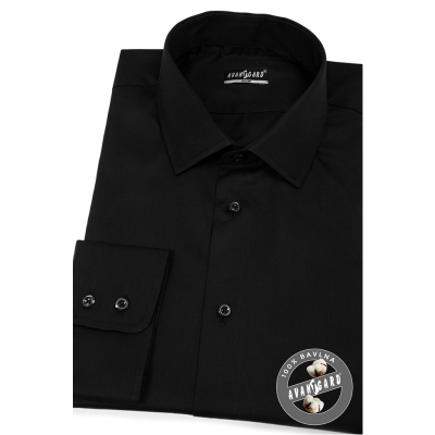 Černá pánská košile SLIM z bavlny