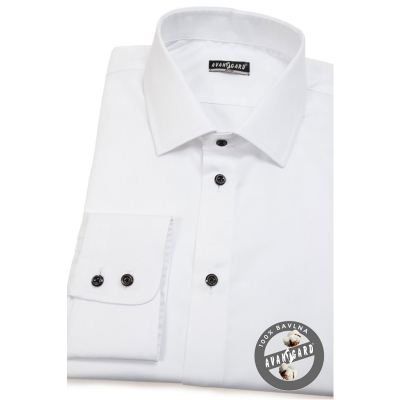 Bílá pánská košile SLIM ze 100% bavlny