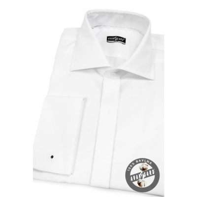Pánská košile SLIM na MK měkká bavlna Bílá