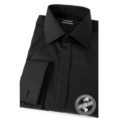 Pánská košile SLIM krytá lega na MK černá