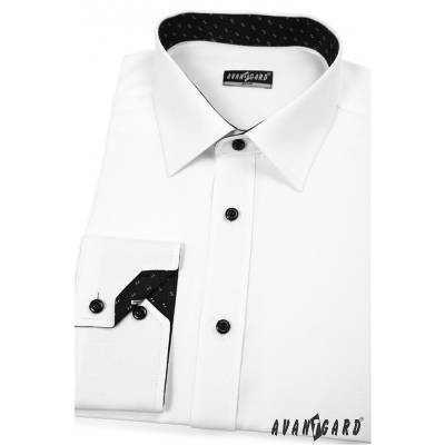 Pánská košile SLIM bílo-černá kombinace