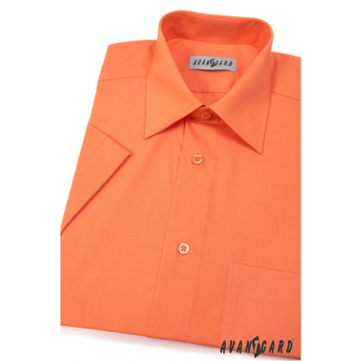 Pánská košile KLASIK krátký rukáv Pomerančová