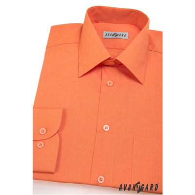 Pánská košile dlouhý rukáv pomerančová