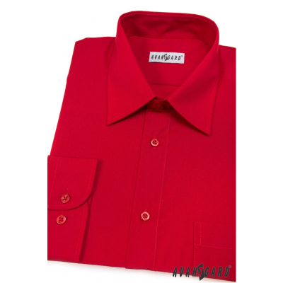 Pánská košile KLASIK s dlouhými rukávy Červená