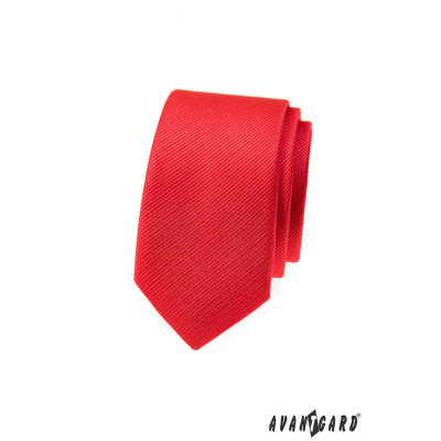 Červená strukturovaná slim kravata Avantgard