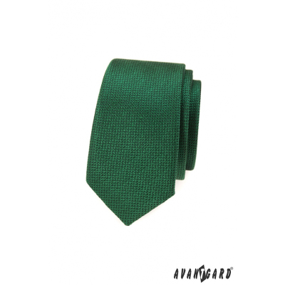 Zelená slim kravata se strukturou povrchu
