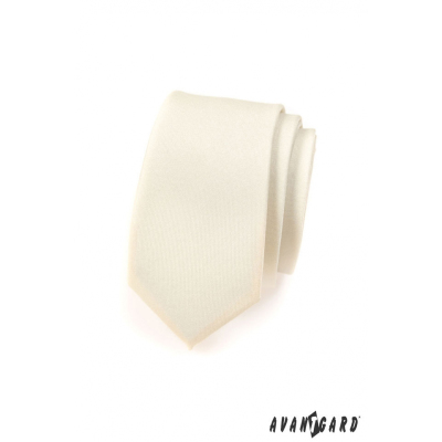 Úzká, smetanově matná kravata Avantgard