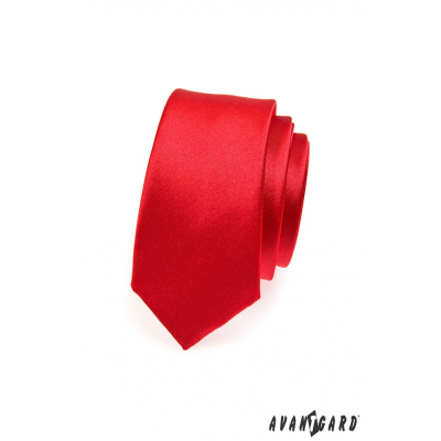 Červená úzká kravata SLIM