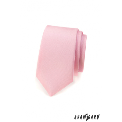 Matná kravata Slim růžové barvy