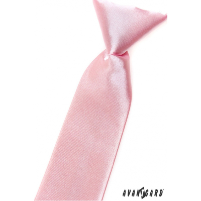 Chlapecká kravata světle růžová lesk