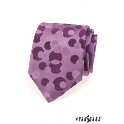 Pánská kravata fialová s bublinami