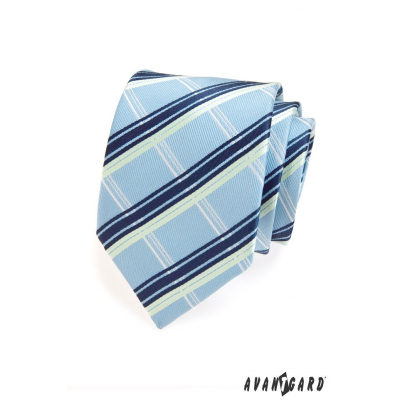 Pánská kravata modrobílé proužky