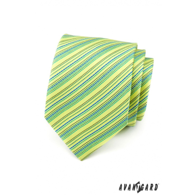 Světle zelená proužkovaná kravata