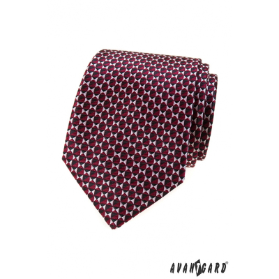 Bordó kravata s trojúhelníkovým vzorem
