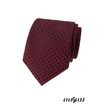 Bordó kravata s černým vzorem