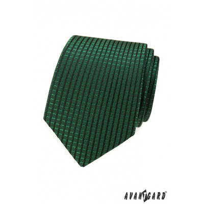 Zelená kravata s kostkovaným vzorem