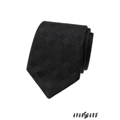 Černá kostkovaná kravata