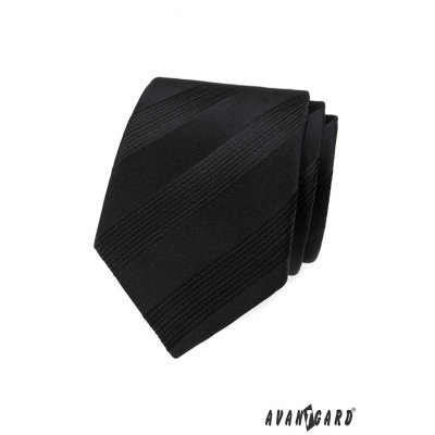 Černá pánská kravata s pruhy