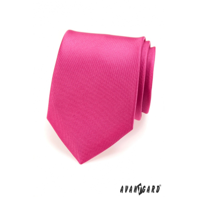 Výrazná pánská kravata fuchsiové barvy matná