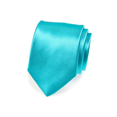 Klasická jednobarevná tyrkysová pánská kravata