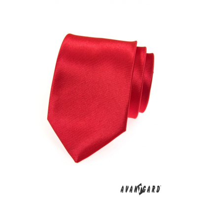 Pánská kravata hladká červená