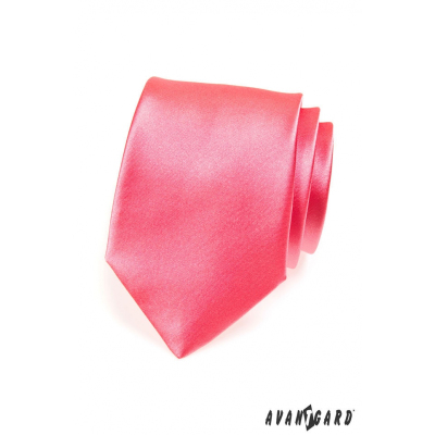 Jednobarevná pánská kravata v tmavší růžové