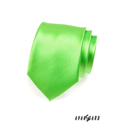 Pánská kravata středně zelená lesk