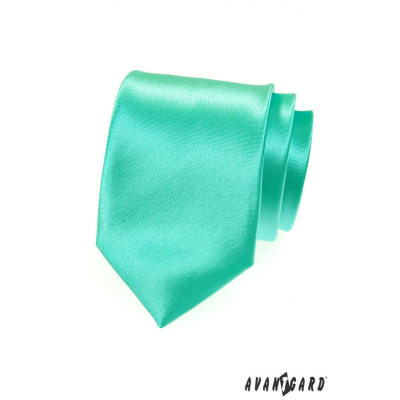Lesklá mátově zelená kravata