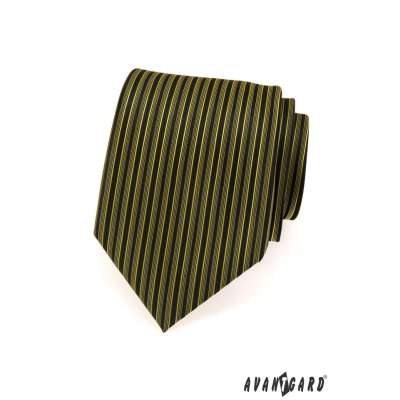 Pánská kravata zelené a černé proužky