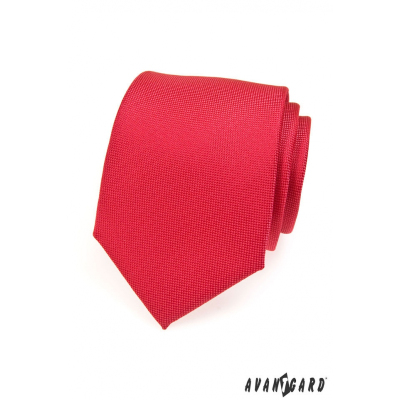 Červená pánská kravata s jemnou strukturou