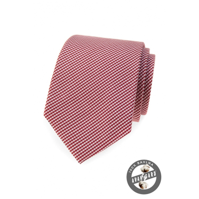 Bavlněná kravata s proužkem v bordó