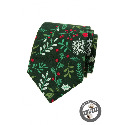 Zelená vánoční kravata