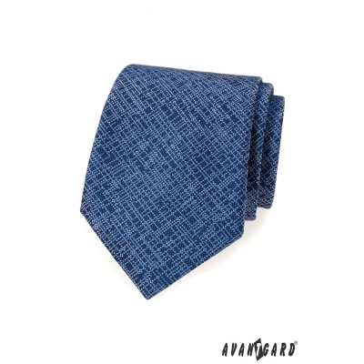 Modrá kravata Avantgard s bílým vzorem