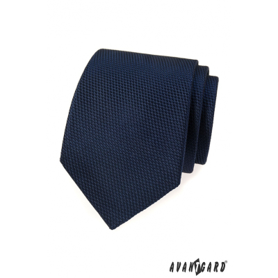 Temně modrá strukturovaná pánská kravata