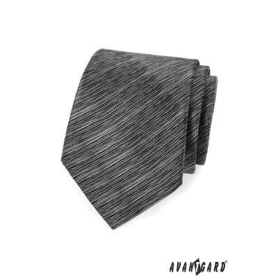 Černo šedá žíhaná kravata Avantgard