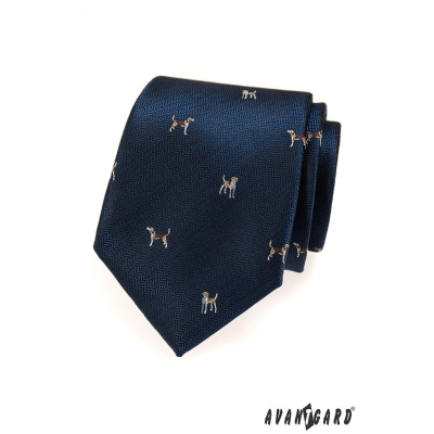 Modrá kravata Hnědý pes