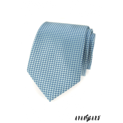 Tyrkysová kravata s modrým vzorem