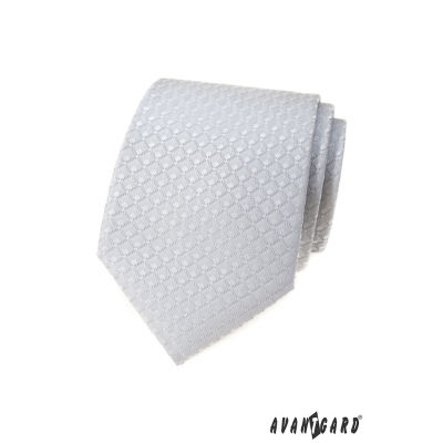 Světle šedá kravata s 3D vzorem