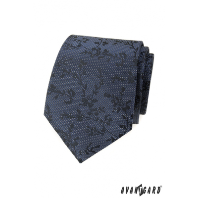Modrá strukturovaná kravata se vzorem